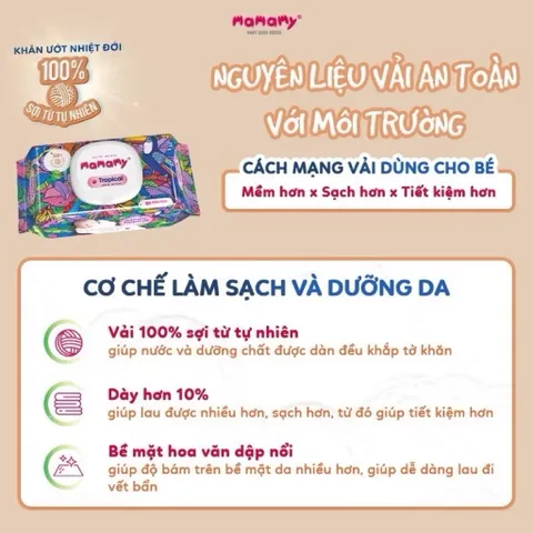Khăn Ướt Mamamy Tropical 90 Tờ – Khăn Giấy Ướt Tiện Lợi Cho Bé