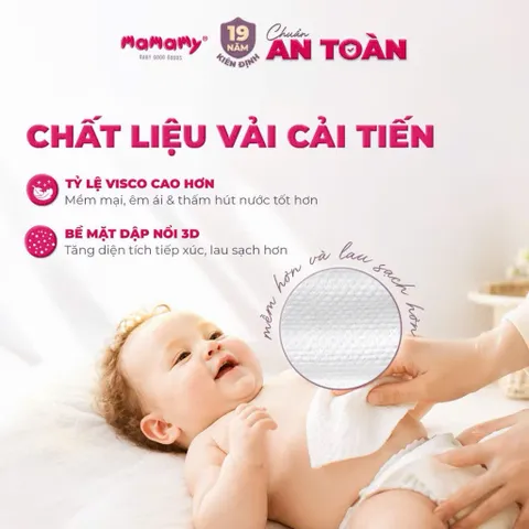 Khăn Vải Khô Mamamy Baby & Mom 180 Miếng – Khăn Khô Đa Năng Cho Bé Sơ Sinh, Lau Mặt Lau Miệng ( DẠNG RÚT )