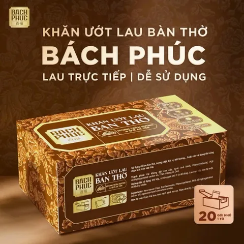 Khăn Ướt Lau Bàn Thờ Bách Phúc Hương Trầm – Làm Sạch Nhanh, Tiện Lợi, An Toàn 99.9%