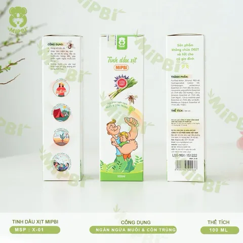 Tinh Dầu Xịt Chống Muỗi Mipbi 100ml Cho Bé – Xịt Muỗi An Toàn