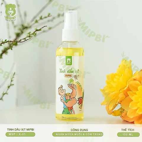 Tinh Dầu Xịt Chống Muỗi Mipbi 100ml Cho Bé – Xịt Muỗi An Toàn