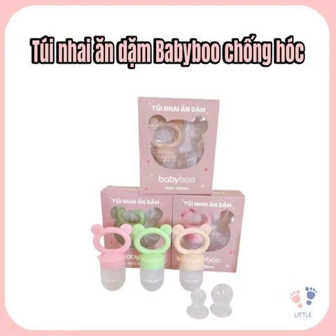 TÚI NHAI ĂN DẶM CHỐNG HÓC BABYBOO KÈM 3 ĐẦU TI SIÊU MỀM ĂN HOA QUẢ , ĂN DẶM CHO BÉ