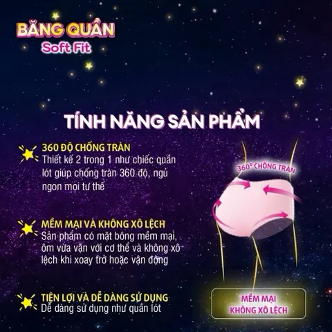 ( 12 miếng ) Băng vệ sinh dạng quần Diana Soft Fit 360 Độ - Chống Tràn, Thoáng Khí