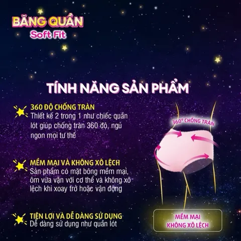 ( 12 miếng ) Băng vệ sinh dạng quần Diana Soft Fit 360 Độ - Chống Tràn, Thoáng Khí