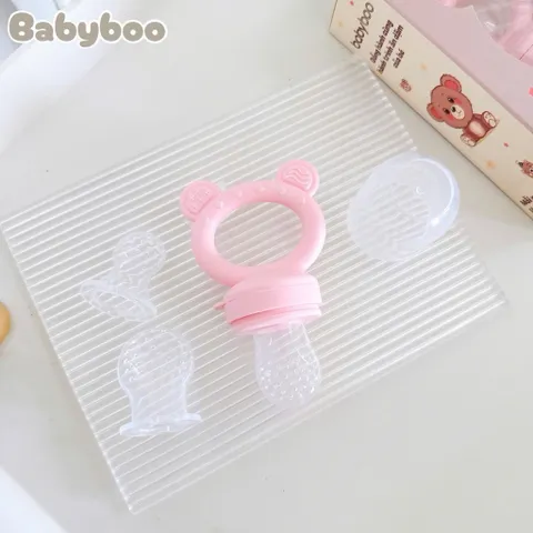 TÚI NHAI ĂN DẶM CHỐNG HÓC BABYBOO KÈM 3 ĐẦU TI SIÊU MỀM ĂN HOA QUẢ , ĂN DẶM CHO BÉ