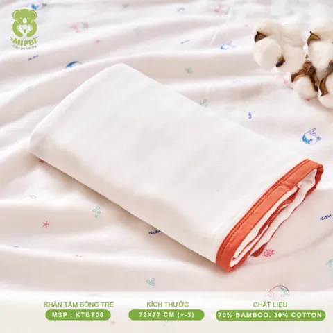 Khăn tắm bông tre 4 lớp Mipbi - An toàn, mềm mại cho làn da bé