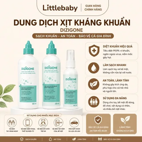 Dung dịch xịt Kháng khuẩn Dizigone - Xịt sát khuẩn, lành vết thương cho bé dung tích 100ml / 300ml / 500mle