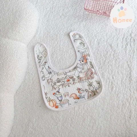 Yếm ăn dặm cho bé, chất vải mềm vintage phong cách Hàn