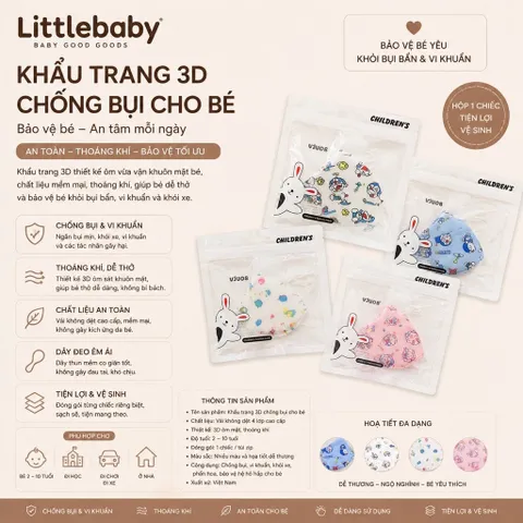 [mua 1 set tặng 1 chiếc]Khẩu Trang 3D Cho Bé In Hình Hoạt Hình Dễ Thương,Khẩu Trang Trẻ Em Kháng Bụi Ôm Mặt Thoáng Khí