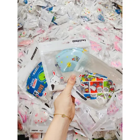 [mua 1 set tặng 1 chiếc]Khẩu Trang 3D Cho Bé In Hình Hoạt Hình Dễ Thương,Khẩu Trang Trẻ Em Kháng Bụi Ôm Mặt Thoáng Khí