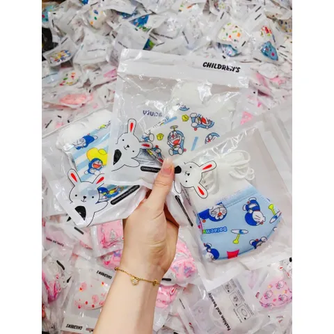 [mua 1 set tặng 1 chiếc]Khẩu Trang 3D Cho Bé In Hình Hoạt Hình Dễ Thương,Khẩu Trang Trẻ Em Kháng Bụi Ôm Mặt Thoáng Khí