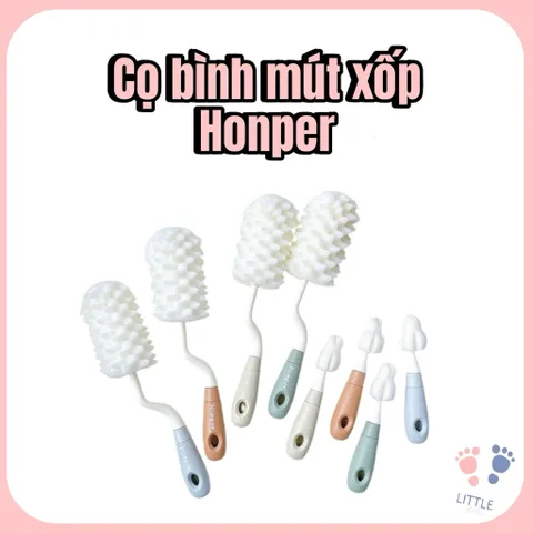 Cọ rửa bình xoay 360 độ kèm mút xốp cao cấp Honper HP229