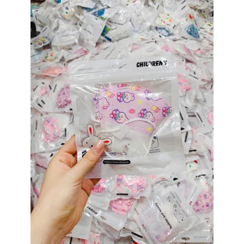 [mua 1 set tặng 1 chiếc]Khẩu Trang 3D Cho Bé In Hình Hoạt Hình Dễ Thương,Khẩu Trang Trẻ Em Kháng Bụi Ôm Mặt Thoáng Khí