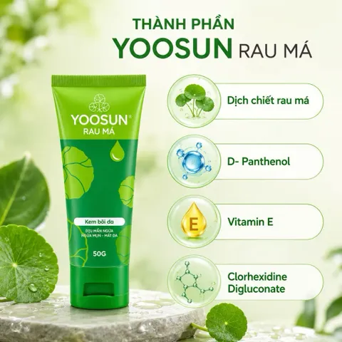Kem bôi da Yoosun rau má 50G - Giúp làm dịu mẩn ngứa, ngừa rôm sẩy, dưỡng ẩm và làm mát da