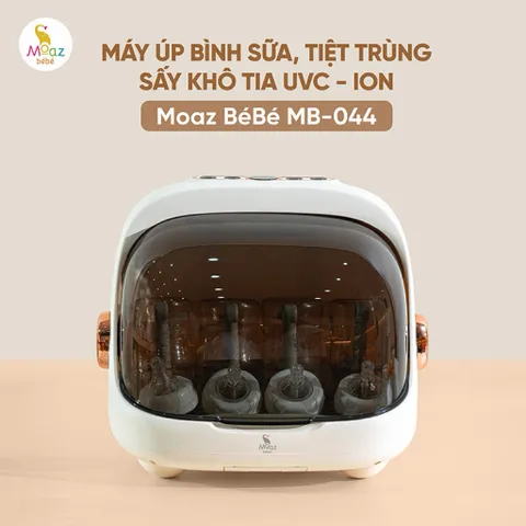Máy úp bình sữa, tiệt trùng sấy khô tia UVC Moaz BéBé MB044 Plus ION [bản 2026]