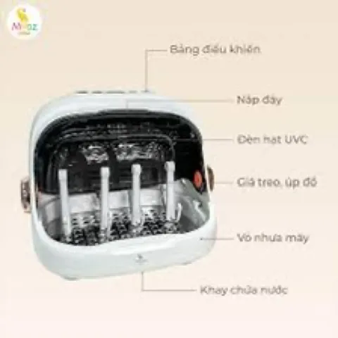 Máy úp bình sữa, tiệt trùng sấy khô tia UVC Moaz BéBé MB044 Plus ION [bản 2026]