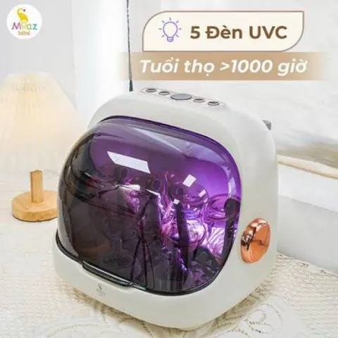 Máy úp bình sữa, tiệt trùng sấy khô tia UVC Moaz BéBé MB044 Plus ION [bản 2026]