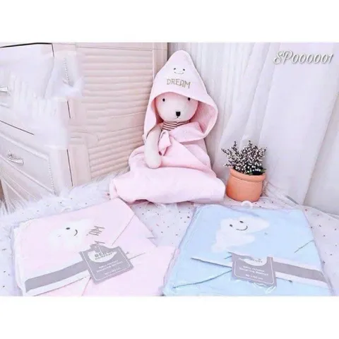 Chăn Ủ Choàng Cho Bé Có Mũ Bebe Comfort – Khăn Ủ Sơ Sinh Cotton Mềm Mại, Khăn Tắm Cho Bé Sơ Sinh 0-12 Tháng