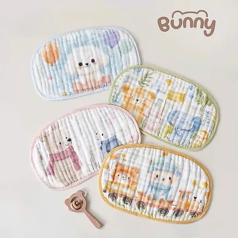 Gối mây Cho Bé 6 Lớp Cotton Mềm Mại Họa Tiết Hoạt Hình Dễ Thương, Khăn Lau Đa Năng Thấm Hút Tốt