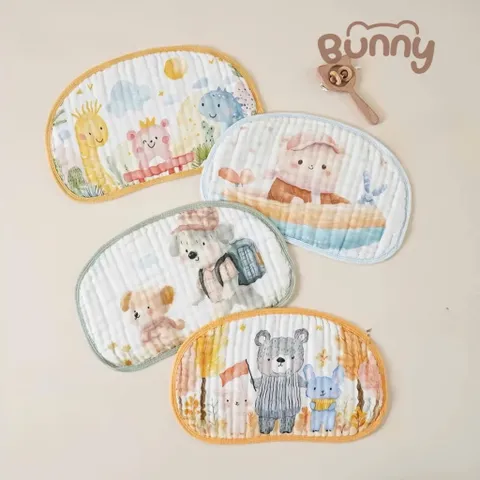 Gối mây Cho Bé 6 Lớp Cotton Mềm Mại Họa Tiết Hoạt Hình Dễ Thương, Khăn Lau Đa Năng Thấm Hút Tốt