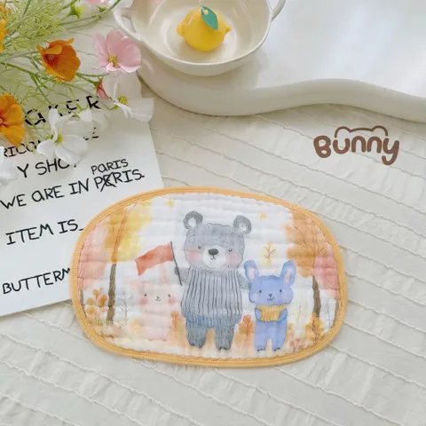 Gối mây Cho Bé 6 Lớp Cotton Mềm Mại Họa Tiết Hoạt Hình Dễ Thương, Khăn Lau Đa Năng Thấm Hút Tốt