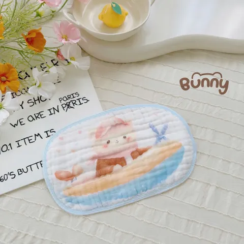 Gối mây Cho Bé 6 Lớp Cotton Mềm Mại Họa Tiết Hoạt Hình Dễ Thương, Khăn Lau Đa Năng Thấm Hút Tốt