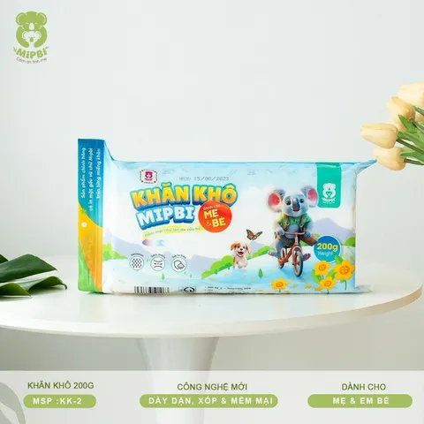 KHĂN VẢI KHÔ ĐA NĂNG DÀNH CHO MẸ VÀ BÉ MIPBI 300gr ,600gr, 900gr