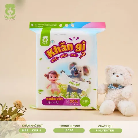 KHĂN VẢI KHÔ ĐA NĂNG DÀNH CHO MẸ VÀ BÉ MIPBI 300gr ,600gr, 900gr