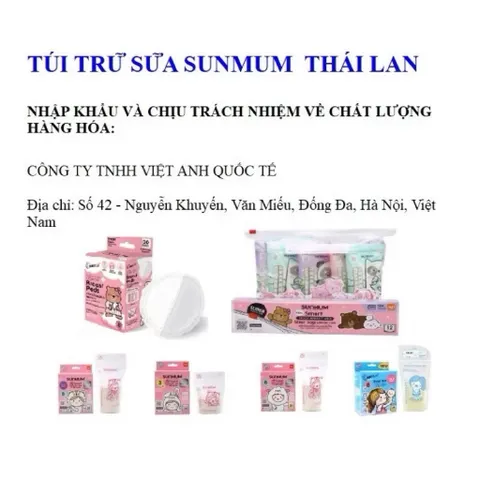 Túi Zip Đa Năng Sunmum Thái Lan Chính Bảo Hãng - Hộp 12 Túi Đựng Đồ, Trữ Sữa Mẹ
