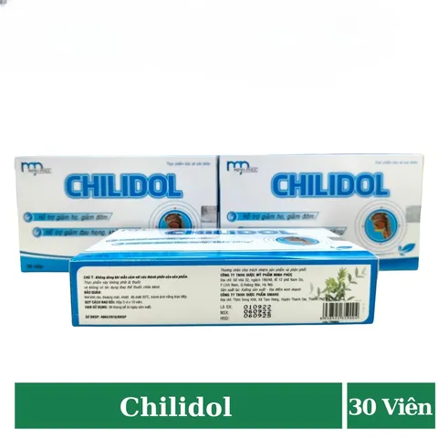 Chilidol giúp cải thiện tình trạng ho có đờm, khan tiếng, mất giọng (Hộp 30 viên) 