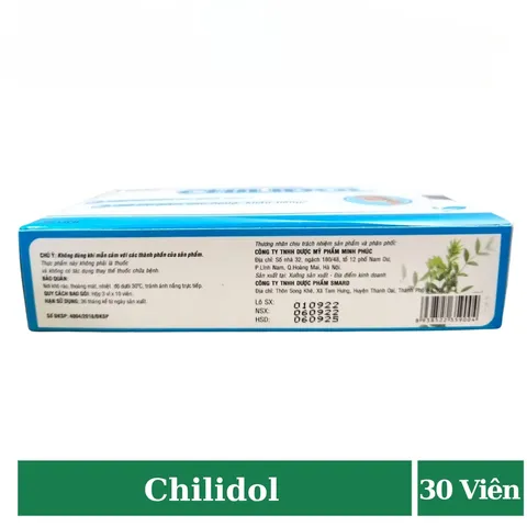 Chilidol giúp cải thiện tình trạng ho có đờm, khan tiếng, mất giọng (Hộp 30 viên) 