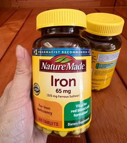 Viên Uống Bổ Sung Sắt Nature Made Iron 65mg - 365 Viên - Hỗ Trợ Sức Khỏe, CỦA Mỹ
