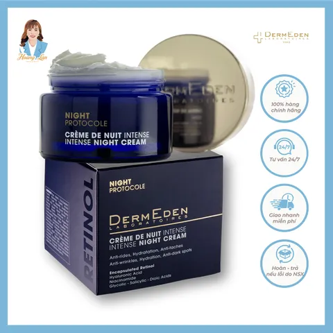 Kem dưỡng sáng da ban đêm Pháp DermEden Night Protocole Intense Night Cream 50ml 739602