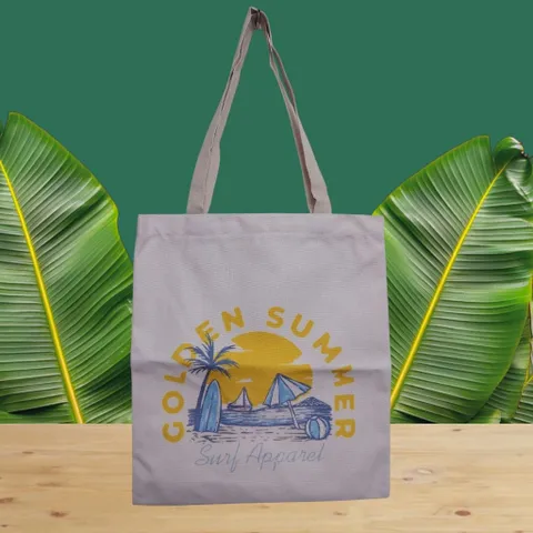 Túi tote in hình GOLDEN SUMMER hai mặt có một ngăn kéo