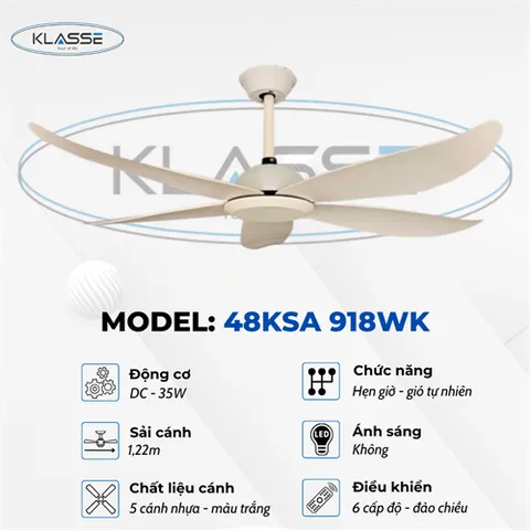 Quạt trần không đèn Klasse 52KSA 901WY