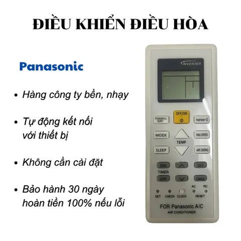 Điều Khiển Điều Hòa Panasonic Inverter 2 Chiều Nút Vàng-Mã 234#