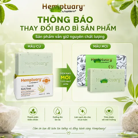 Xà phòng tắm và rửa mặt HGD giúp sạch da, giảm mụn Hemptuary Face and Body Soap 100g