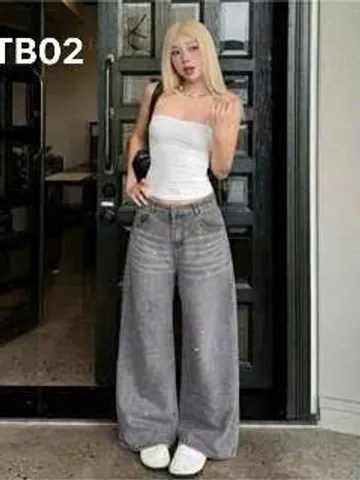 Quần jean dài - Quần jean/denim ống rộng 34cm nhiều kiểu wash, rách phong cách retro,hàn quốc,cá tính,năng động đi chơi