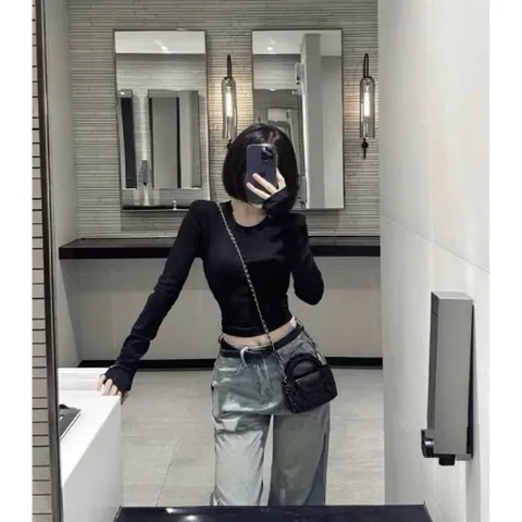 Quần jean dài - Quần jean / denim ống rộng dài 97cm wash bụi thêu chữ X phong cách retro, hàn quốc, cá tính, năng động