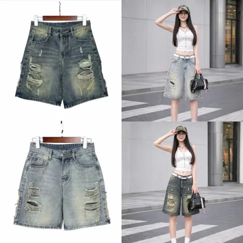 Quần Jean đùi - TỔNG HỢP MẪU Quần Ngố chất Jean / Denim wash rách siêu bụi,chất chơi phong cách retro, hàn quốc cá tính
