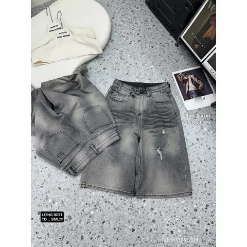 Quần jean đùi - Quần jean ngố cá tính, năng động phong cách đường phố, retro, quần ngố wash xước vệt sơn đen độc lạ LC29
