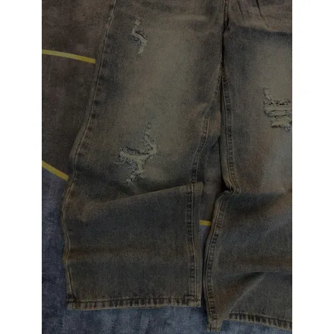 Quần jean dài - Quần jean/denim ống suông dài 97cm form rách thời trang phong cách hàn quốc, năng động đi chơi cực chất