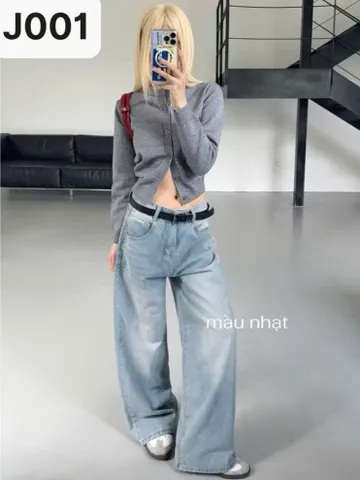Quần jean dài - Quần jean/denim ống rộng 28 cm tôn dáng nhiều màu phong cách retro, hàn quốc, cá tính, năng động cafe