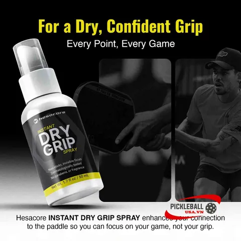 Chai Xịt Khô Tay Hesacore Dry Grip Spray 50ml – Tăng Độ Bám Tay, Chống Trơn Trượt Khi Chơi Pickleball Tennis Cầu Lông