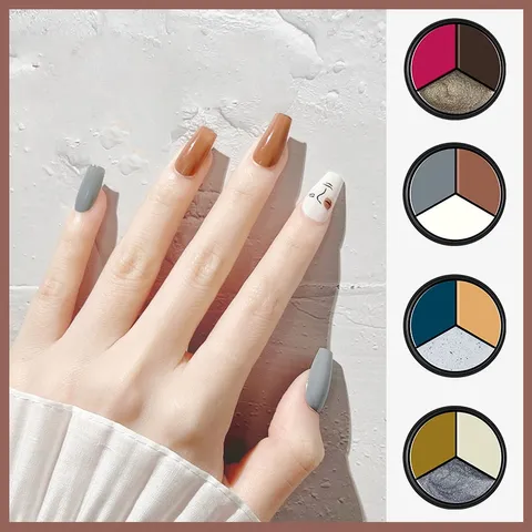 Bộ 3 sơn móng tay nhũ + lì Menghera bền màu không mùi 33g