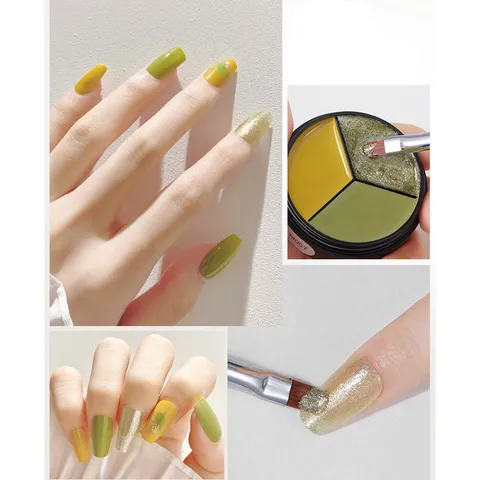 Bộ 3 sơn móng tay nhũ + lì Menghera bền màu không mùi 33g