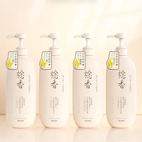 Dầu gội dầu xả Okanen hương cherry chống gàu kiểm soát dầu làm mềm tóc 650ml