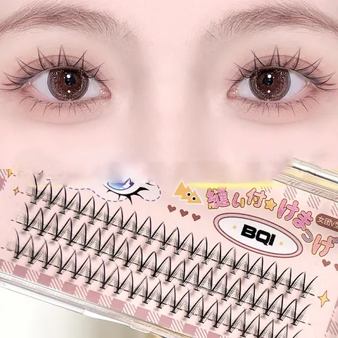 Lông mi trên BQI tự nhiên hình chữ V size 7mm (Hộp 60 chiếc)