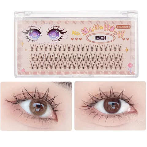 Lông mi trên BQI tự nhiên hình chữ V size 7mm (Hộp 60 chiếc)