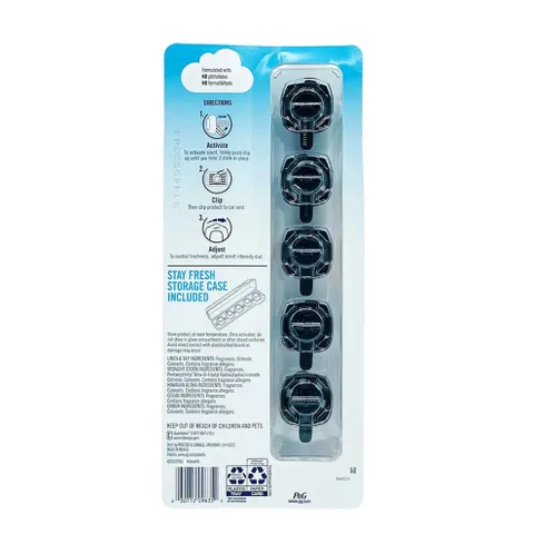 Nước hoa ô tô kẹp cửa gió Febreze Car cao cấp set 5 lọ của Mỹ